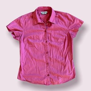 Womens Columbia Button down pink/coral short sleeve dress shirt